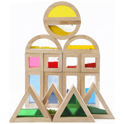 Wooden Rainbow Stacking Blocks Set