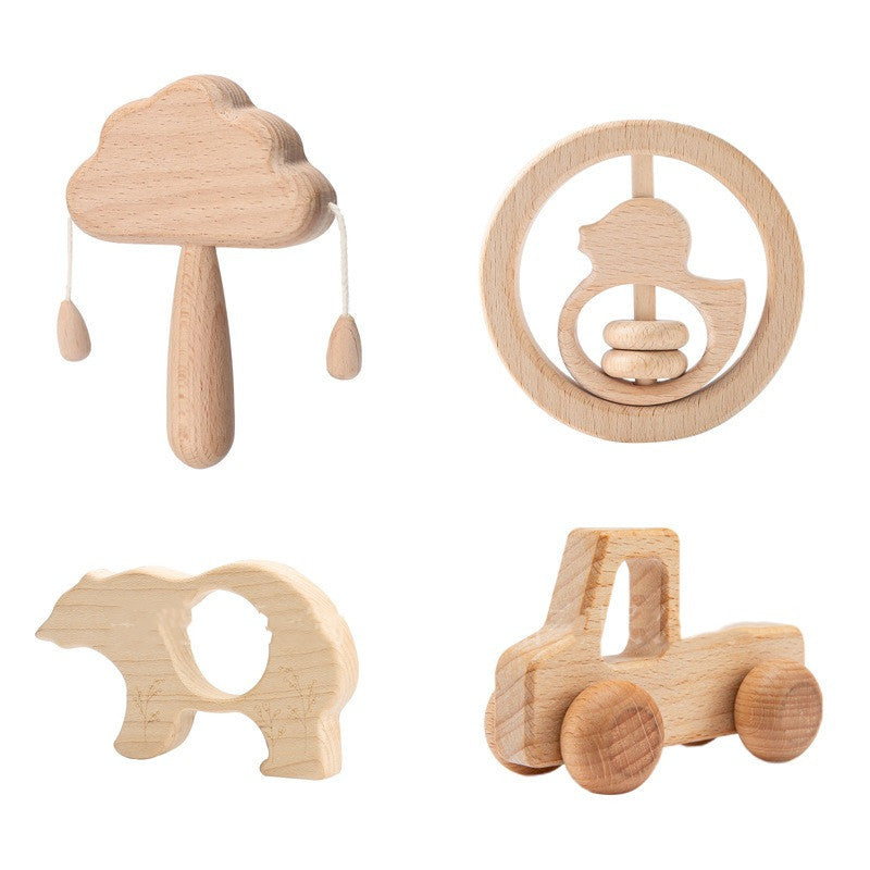 Wooden Cloud Rattle Set