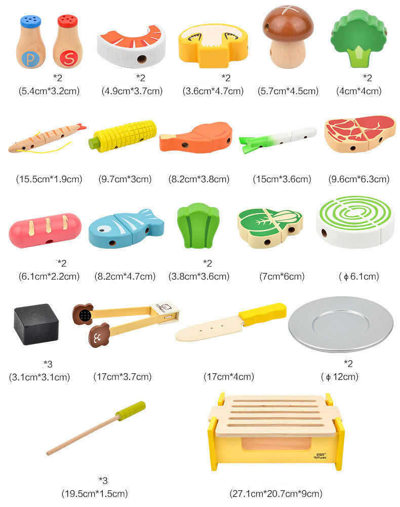 Wooden Kitchen BBQ Set