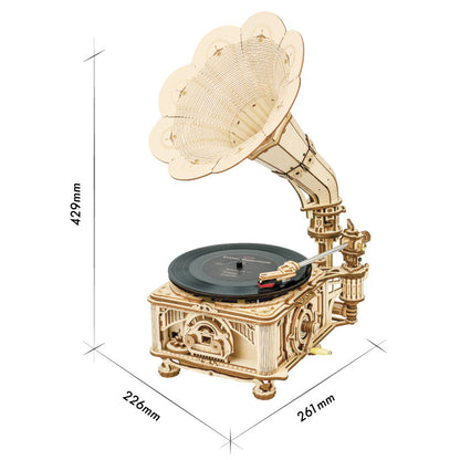 Vinyl Phonograph 3D Wooden Model