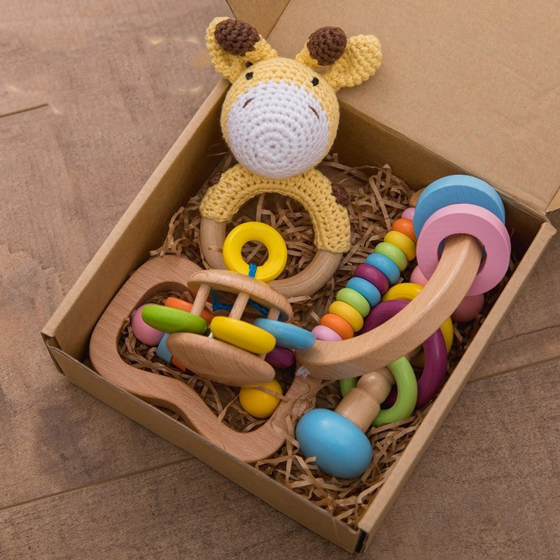 Wooden Rattle Five-piece Set