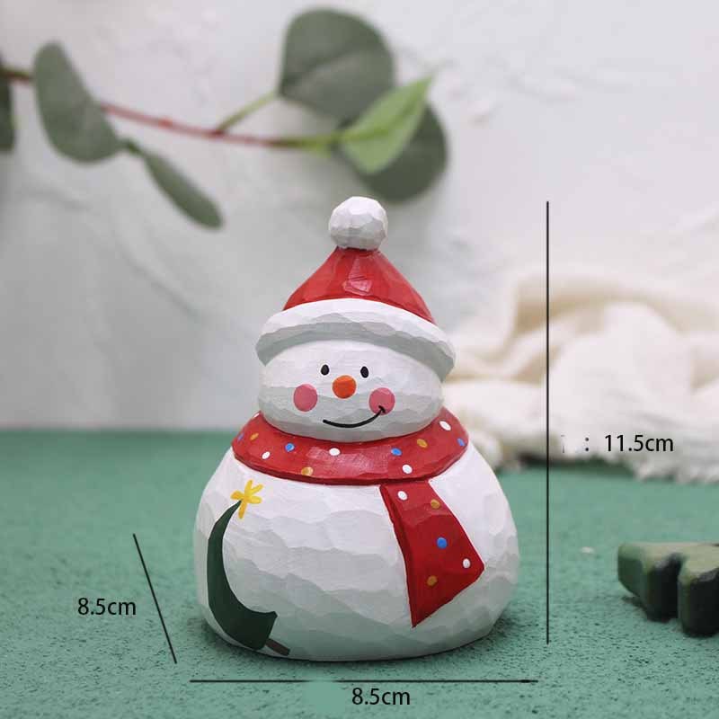 Wooden Santa Snowman Doll