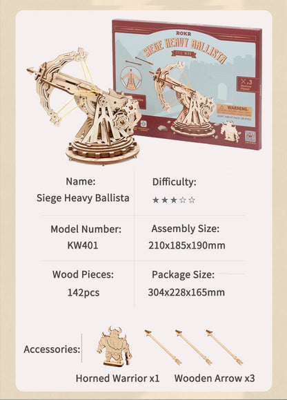 Siege Heavy Ballista 3D Wooden Model