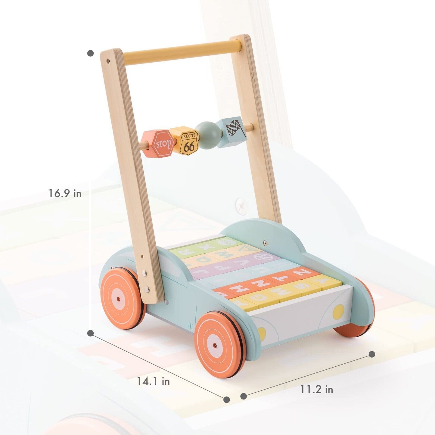 Wooden Baby Walker Push