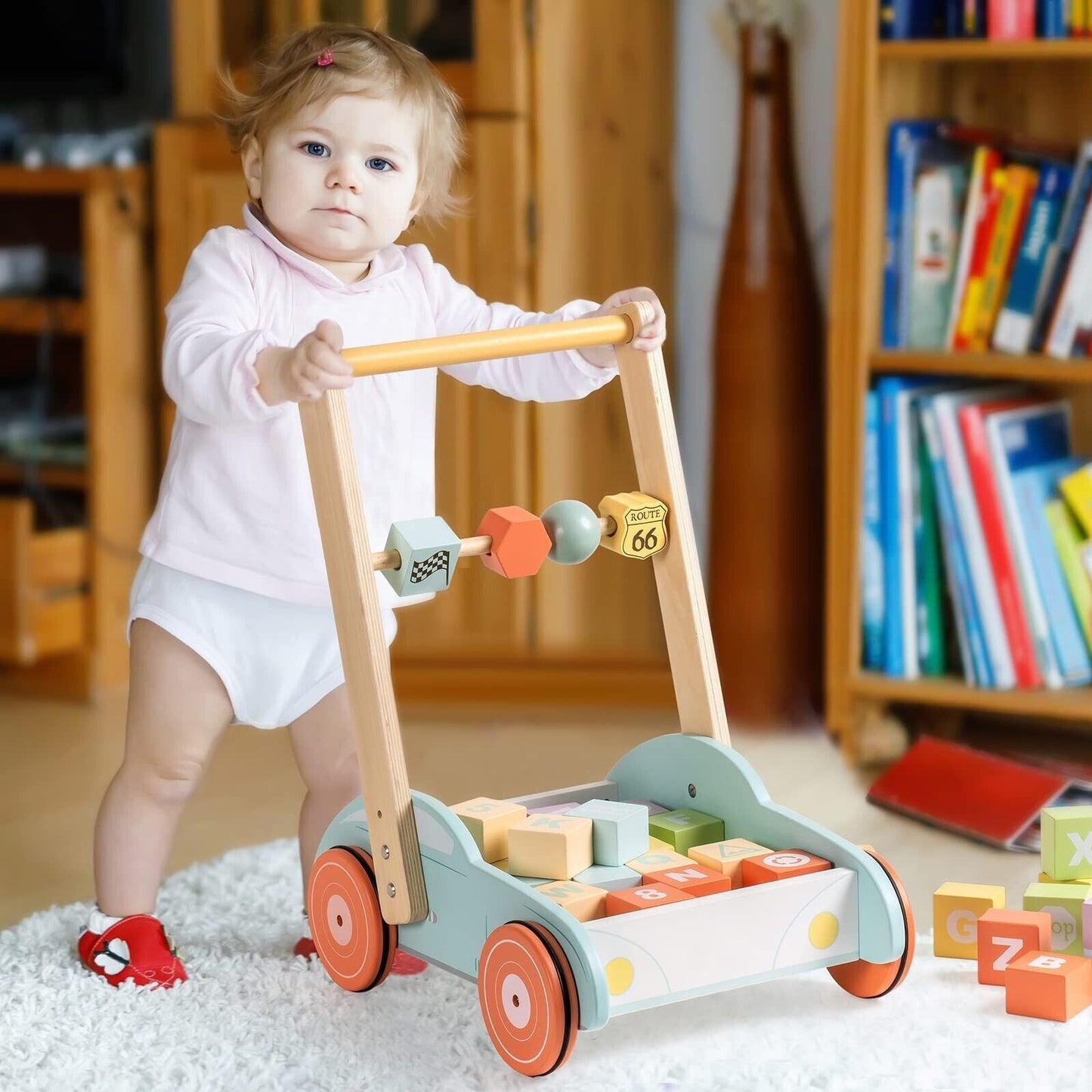 Wooden Baby Walker Push