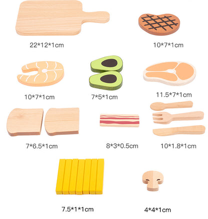 Wooden Steak Simulation Kitchen Toy