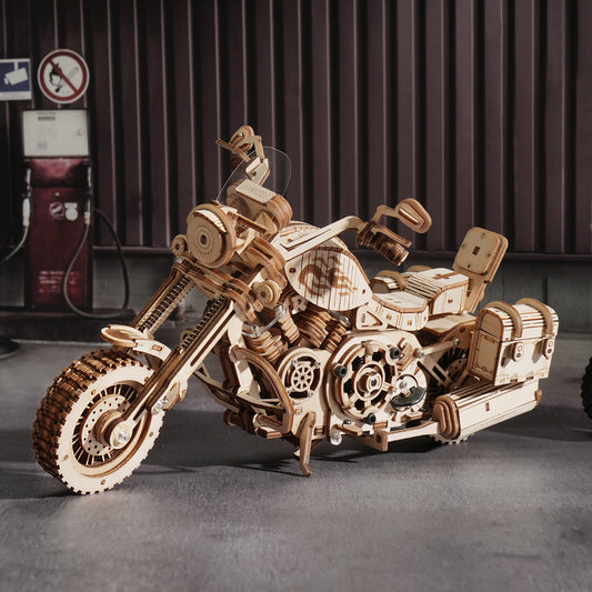 Cruiser Motorcycle 3D Wooden Model