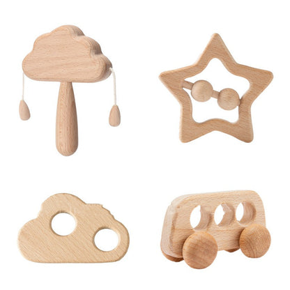 Wooden Cloud Rattle Set