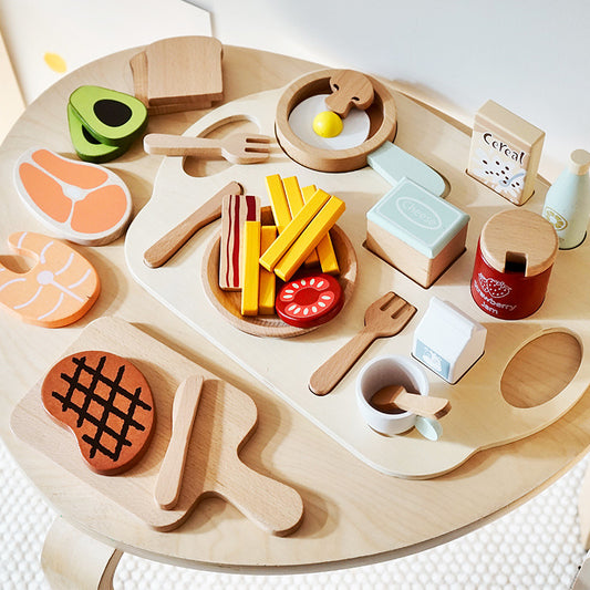 Wooden Steak Simulation Kitchen Toy