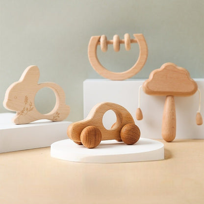 Wooden Cloud Rattle Set