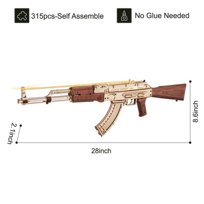 Automatic Rifle AK-47 3D Wooden Model