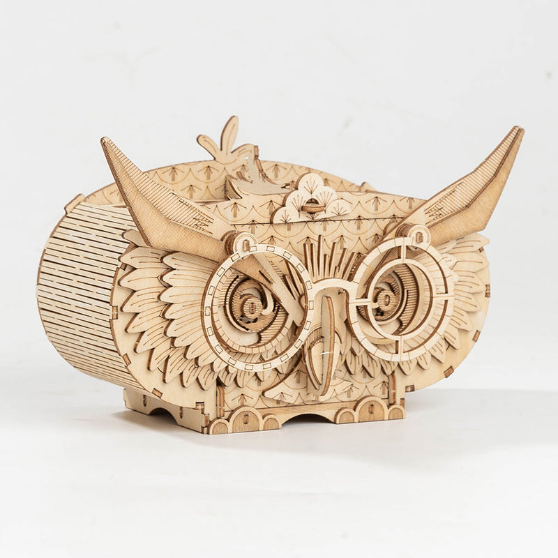 Owl Pen Holder 3D Wooden Model