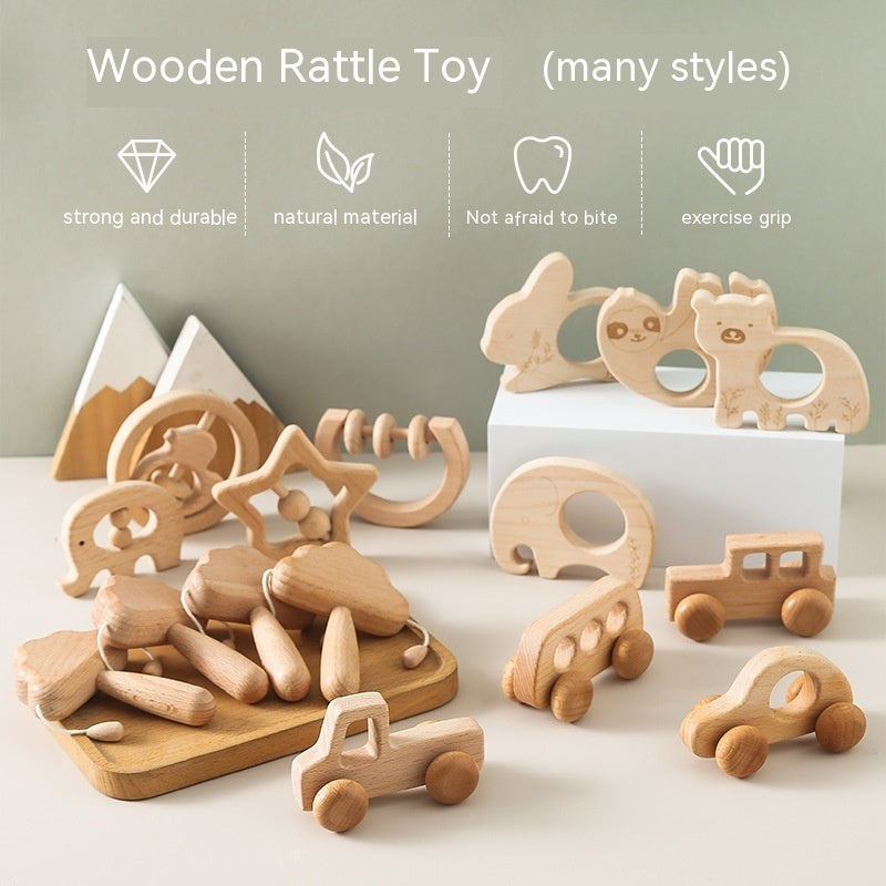 Wooden Cloud Rattle Set