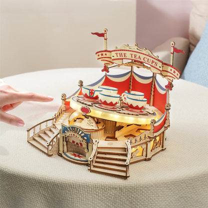 Tilt-A-Whirl DIY Music Box 3D Wooden Model